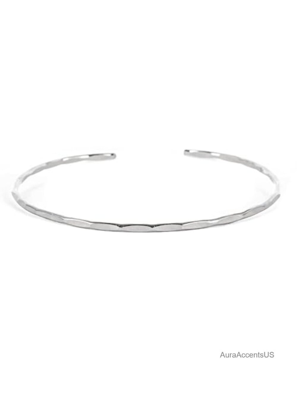 Solid Sterling Silver Small Hammered Cuff Bracelet
